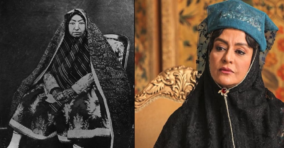مقایسه مریلا زارعی سریال جیران با عکس مادر ناصر الدین شاه
