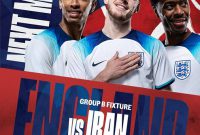 عکس پوستر بازی یوزهای ایران با انگلیس ملقب به تیم سه شیرها